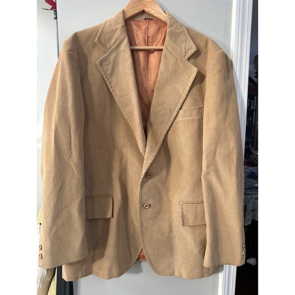 HYDE CLOTHES LTD Vintage 70'S Lined Corduroy Sports Coat Blazer Jacket P2P 24”